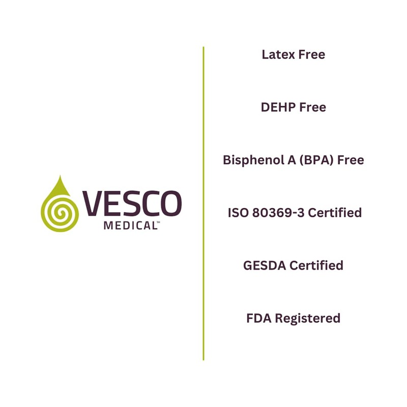 Vesco Medical ENFIT Standard Tip Syringes, 60ML (Pack of 1)