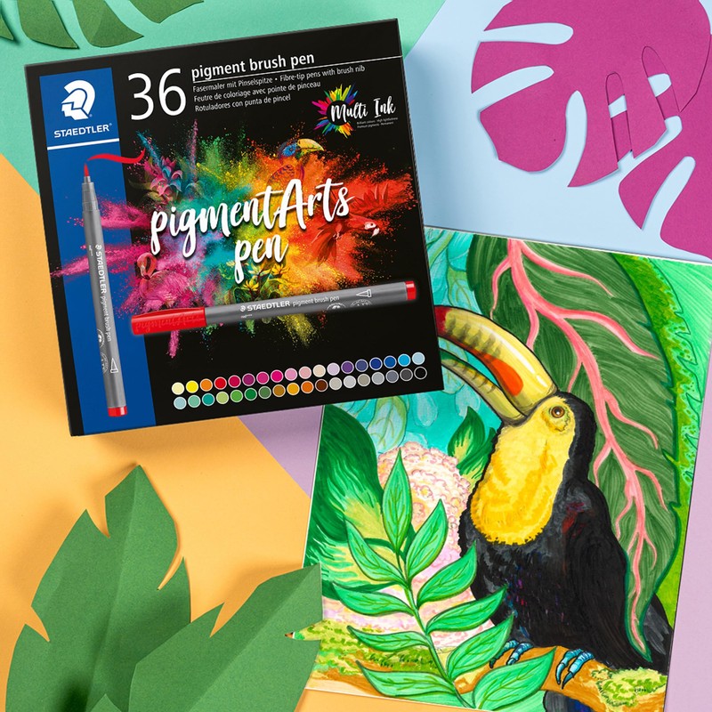 STAEDTLER 371 C36 Pigment Arts Brush Pen - Assorted Basic