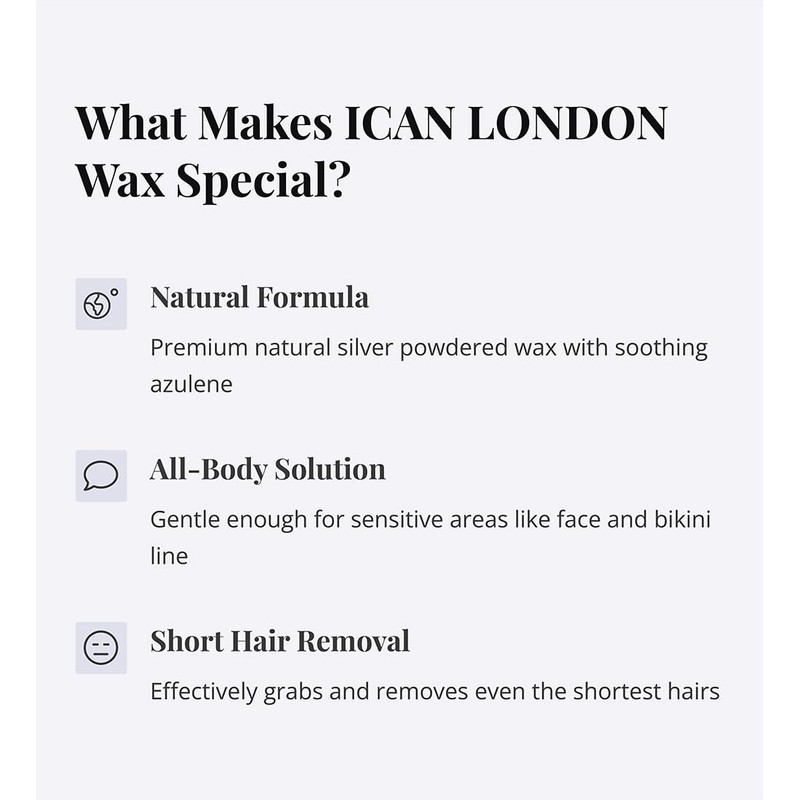 Ican London Liposoluble Hair Removal Strip Wax, Silver, Tin 800ml