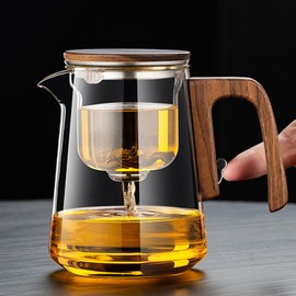 27oz/800ml Enchanti Tea Pot - Magic Witchcraft Glass Teapot with Strainer and Lid, Magnetic Water Separation Design, Borosilicate Glass Tea Pot with Infusers for Loose Leaf & Herbal Teas (Round)