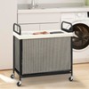 STORAGE MANIAC Rolling Laundry Hamper with Wheels 3-Section Laundry Sorter