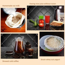 Unbranded 1-5 PCs Organic Cotton Nut Milk Bag Reusable Food Strainer Coffee Cheese Cloth - 2