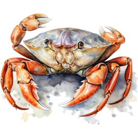 x4 Crab Stickers for Wall Decor, Covering Marks, Mugs & Cups, Car Bumpers, Shower & Tile, Toilets, Laptop & More Sea Animal Vinyl Decals, Hardwearing Waterproof (Crab)