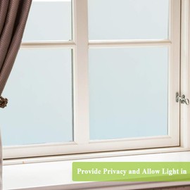 White Frosted Privacy Window Film No Glue Glass Door Film Stained Glass Window Tint Static Cling Heat Control Anti UV For Bathroom,Bedroom,Living Room,Office,Meeting Room,23.6 inches by 78.7 inches