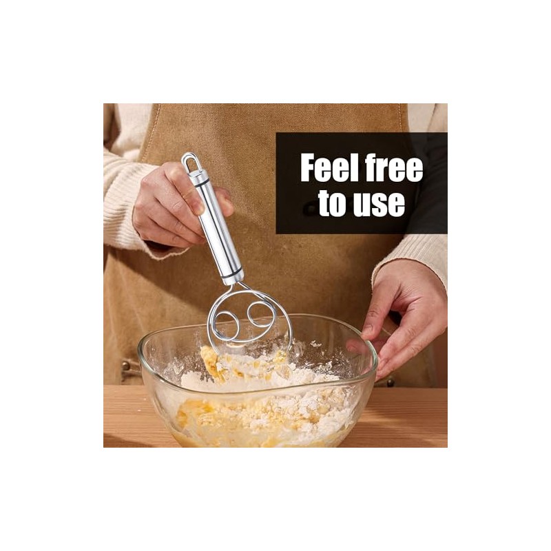 2pcs Round Handle Ring Mixer Dough Mixer Stainless Steel Mixer