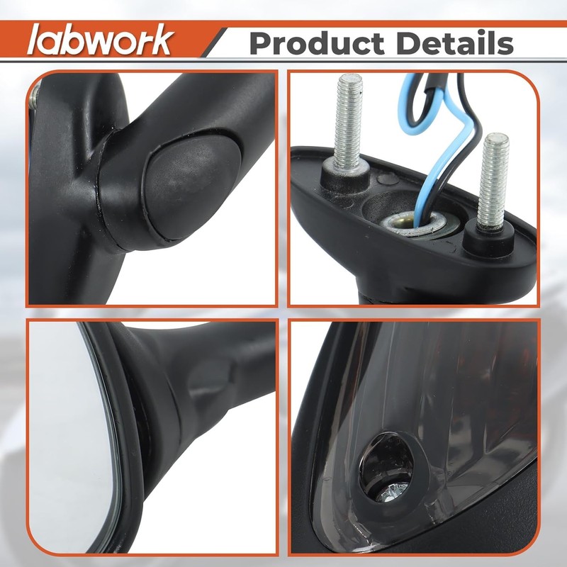 labwork Black Mirrors Smoke Turn Signals Replacement for Suzuki GSXR600