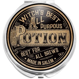 NewCharms Witch's Best Potion Compact with Mirrors - Perfect Pocket and Purse Size Folding Mirror for Applying Make Up Anywhere