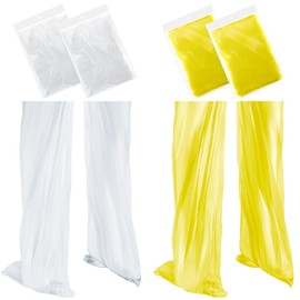 Geyoga 8 Pcs Disposable Rain Pants with Shoe Boot Waterproof Long Pant Boot Covers for Outdoor Cycling Fishing(White,Yellow)