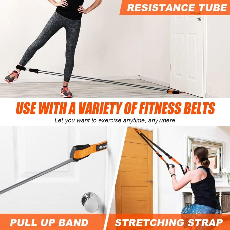 HPYGN Door Anchor for Resistance Bands, Home-Gym Workout Exercise Orange