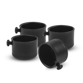 Curtain Rod Ends, Curtain Rod Finials Ends Are Strong And Durable With Fixing Screws, Black Color, Suitable For Curtain Finials Ends For Roman Curtain Rods Up To 0.86 Inches/22mm Diameter (PACK-4)