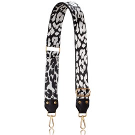 Allzedream Wide Purse Strap 2" Adjustable Replacement Crossbody Bags Animal Print Leather Ends (Leopard)