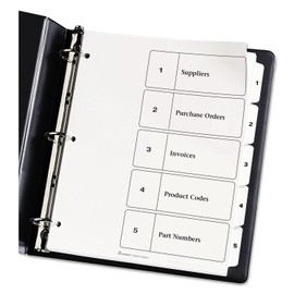 Avery 11130 Ready Index TOC Dividers, Tabs 1-5, Letter Size, White, 5 Tabs/ST