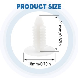 Icyhaws 50PCS Car Fender & Bumper Fastener Rivet Clips, Compatible with GM Dodge Chrysler Jeep Ford Plymouth 7mm Hole Bumper Rivet Retainer Nylon Clips