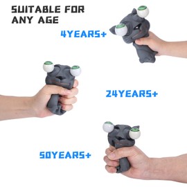 ZHT Interesting Squeeze Toys，Stress Relief Relieve Hand Fidget ，Toys for Kids and Adults, Sensory Therapy Toys for ADHD Autism Stress Anxiety (Gray-Cat)