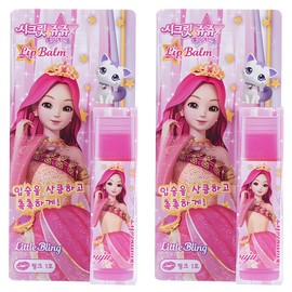 Little Bling Secret Jouju Star Goddess Children's Tinted Lip Balm 5.5g, Pink, 2 Pieces / 리틀블링 시크릿쥬쥬 별의여신 어린이 틴티드 립밤 5.5g, 핑크, 2개