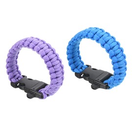 PATIKIL Survival Paracord Bracelets, Braided Parachute Bracelet with Plastic Buckle Party Favors Camping Gifts Outdoor Wraps for Men, Blue, Purple