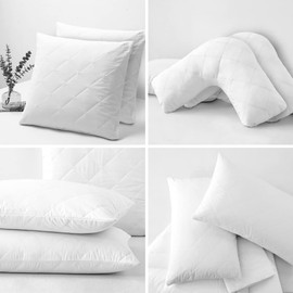 2X Aus Made Quilted Pillow Protector Cotton Cover | Standard | King Size | European | V Shape Tri Boomerang Pillow Protectors (2X V Shape Pillow Protectors)