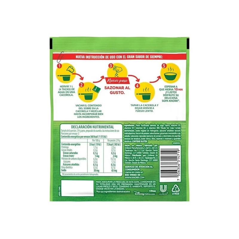 Knorr-Soup 6 X SOPA DE FIDEO KNORR PRINCESAS  95 G