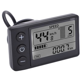 Electric Bicycle S866 LCD Display Meter, 24V 36V 48V Control Panel with Waterproof Plug for Electric Bike