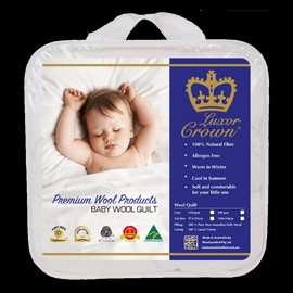 Woolcomfort-Luxor Crown Baby Wool Quilt Cot 500GSM