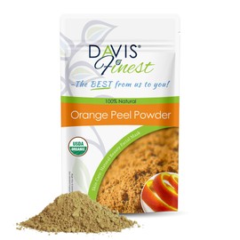 Davis Finest Organic Orange Peel Powder 250g, Chemical-free, Natural Vitamin C Facials, Face Mask, Exfoliating, Antiageing, Skin Brightening, Dark Spots, Oily Skin