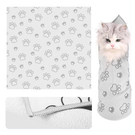 21.5" Cat Grooming Wrap for Cutting Nails, Self-Adhesive Restraint Cloth for Cats, Soft and Comfortable Cat Swaddle for Grooming, Nail Clipping, Medication