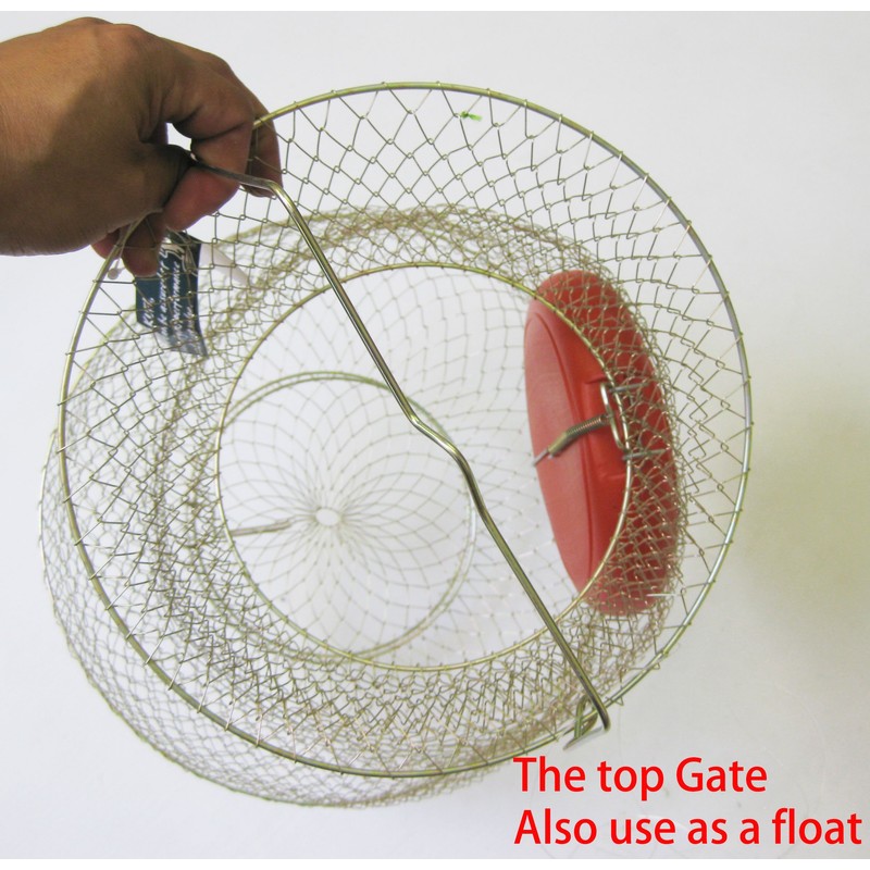 KUFA Floatable Galvanized Steel Wire Fish Basket with Float (Large