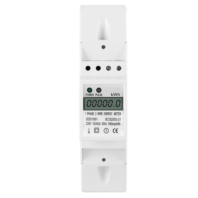 DDS1891 Single Phase Din Rail Energy Meter 2P Backlight Electric