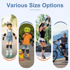 BURSUNLY Knee Pads, Children's & Adults, Inline Protectors Set with Elbow Pads, Wrist Guards for Men, Women, Skates, Scooters, Bicycles, Roller Skates, Skateboards, BMX