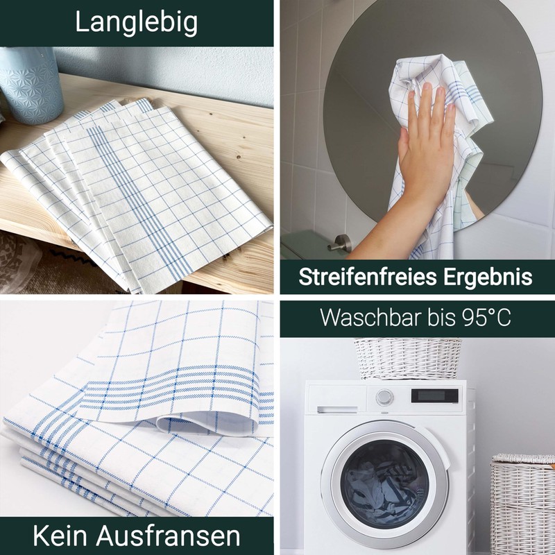 ZOLLNER Set of 4 Microfibre Tea Towels - Mixed Fabric