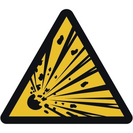 Warning of explosive substances, sticker, diameter 20 cm, in accordance with ISO 7010, ASR A1.3 (weatherproof)