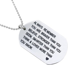 O.RIYA Always Remember You Are Braver Than You Believe Jewelry Necklace/Keyring (Grey02)