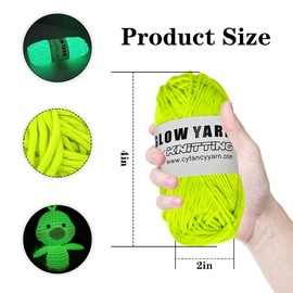 10 Rolls Glow in The Dark Yarn for Crochet, 55 Yards Luminous Yarn for Knitting for Beginners Party Supplies & DIY Arts Crafts Sewing Supplies (Mixed color)