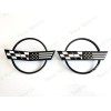 AUTO 2PC Black Front Nose Rear Gas Lid Cross US