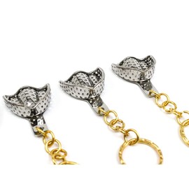 House Brand Keychains for Dentist, Hygienist, & Dental Students - Dental Perforated Impression Tray Key Chain - Set of 5 Key Chains