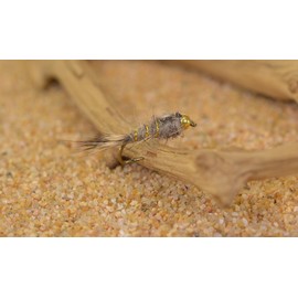 12 Flies -Bead Head Natural Hares Ear Mayfly Nymph Flies - Mustad Signature Fly Hook (Hook #12)