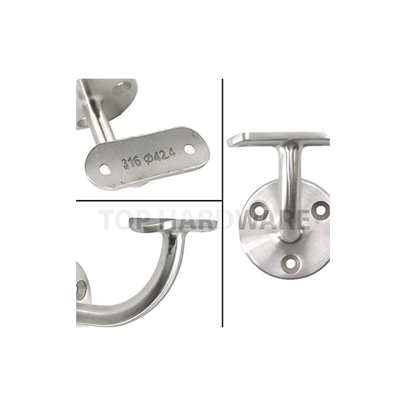 Stainless Steel 316 Grade Wall Mount Handrail Bracket for 1-5/8"