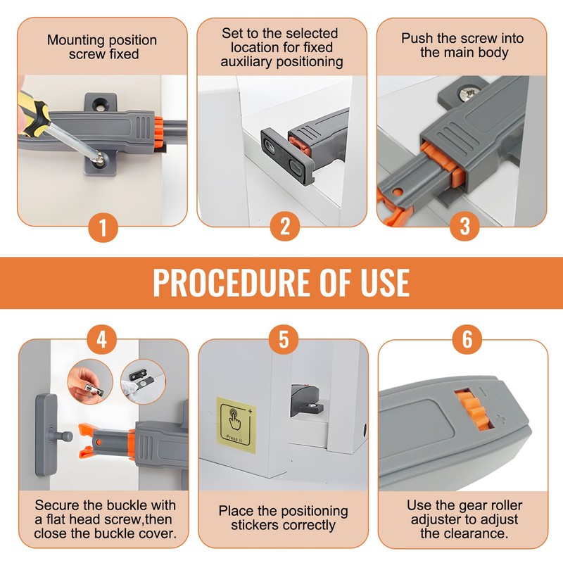 Push to Open Door Catches 4Pcs Hidden Cupboard Lock Non