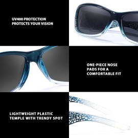 SODQW Wrap Around Rhinestone Sunglasses for Women, Polarized UV400 Protection Sun Glasses Trendy Fashion Ladies Shades