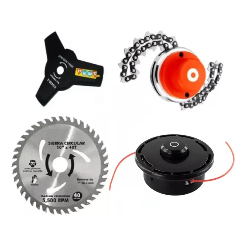 Kit 4 Accesorios Desbrozadora Desmalezadora Podadora Guiro