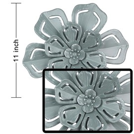 hogardeck Metal Flower Wall Decor 2 PCS 11" Metal Farmhouse Wall Decor, Floral Metal Wall Art for Indoor Outdoor, Boho Wall Decor for Bathroom, Living Room, Kitchen, Bedroom, Porch, Garden, Yard