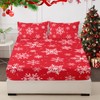 HCORA Christmas Twin Fitted Sheet and Pillowcase Set - 100%