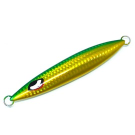Leaf Throwfall Type C Metal Jig, 7.1 oz (200 g), Lure Jig, Jigging, Sinker, Fishing Tackle Slow Jigging, Amberjack, Grouper Que, Rootfish, Fish, Bakstorm, Bakst, Green Gold