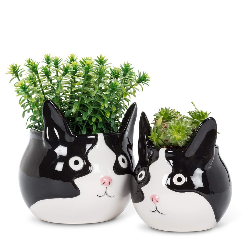 Abbott Collection Large Cat Head Planter-4.2" H