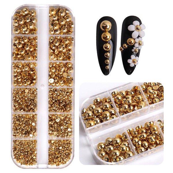 1Box Flat Back Pearls for Crafting, Flatback Nail Pearls for