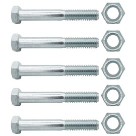 500101 Grade 5 Shear Bolts for Rotary Cutters (1/2" x 3-1/2") with Nylock Nuts 5 Pack