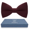 Baby Boys Burgundy Bow Tie Gabardine Fabric Material for Kids