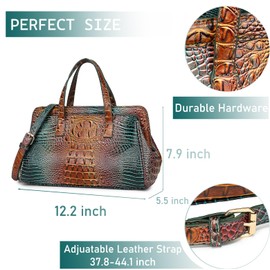 Women Fashion Crocodile Print Handbag Shoulder Satchel Top Handle Crossbody Bag