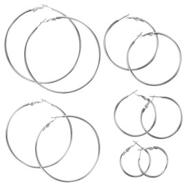 FRCOLOR 5 Pairs Circle Earrings Fashionable Round Hoops and Stylish Minimalist Jewelry for Everyday Wear and Special Occasions