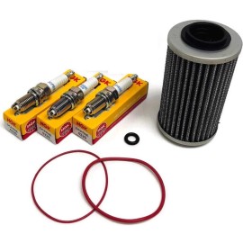 PWC PARTS CO. Sea-Doo 300HP Maintenance Kit Oil Filter with O-Ring & Spark Plugs GTX RXPX RXTX